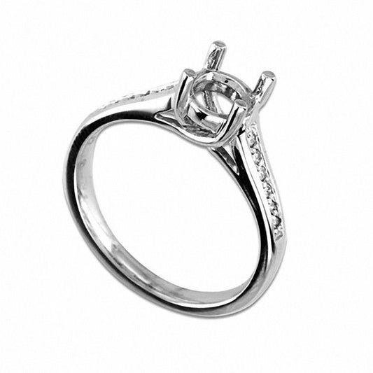 0.10 CT. T.W. Natural Diamond Semi-Mount in Solid 14K White Gold