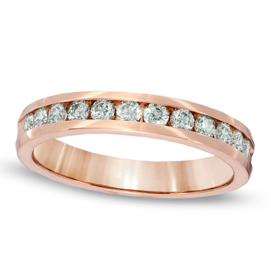 0.50 CT. T.W. Natural Diamond Anniversary Band in Solid 14K Rose Gold