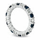 Blue Sapphire and 1.0 CT. T.W. Natural Diamond Eternity Band in Solid 14K White Gold