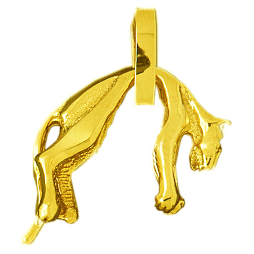 14K Gold 3D Cat Pendant