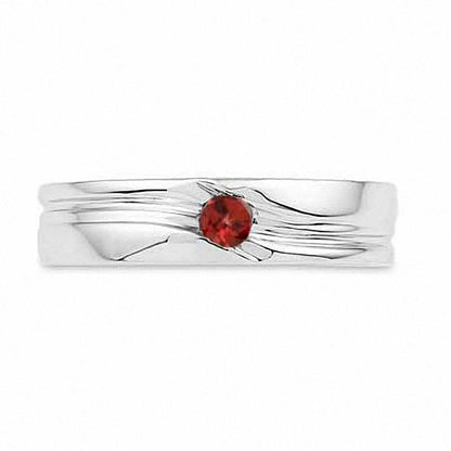 Garnet Ring in Sterling Silver