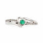 Lab-Created Emerald and 0.7 CT. T.W. Diamond Heart Ring in Sterling Silver