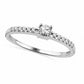 White Sapphire and Natural Diamond Accent Promise Ring in Sterling Silver