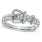 0.25 CT. T.W. Natural Diamond Belt Buckle Ring in Sterling Silver