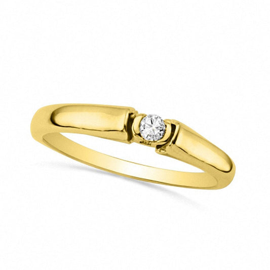 0.05 CT. Natural Clarity Enhanced Diamond Solitaire Promise Ring in Solid 10K Yellow Gold