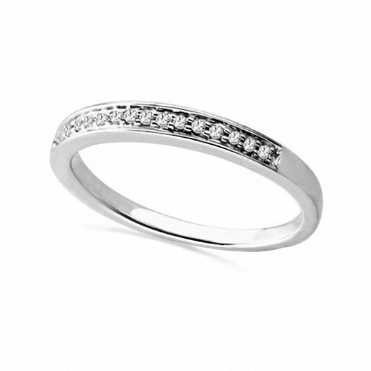 0.10 CT. T.W. Natural Diamond Wedding Band in Solid 10K White Gold