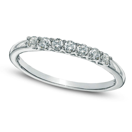 0.20 CT. T.W. Natural Diamond Seven Stone Wedding Band in Solid 10K White Gold