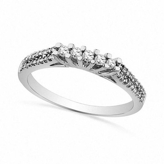 0.25 CT. T.W. Natural Diamond Anniversary Band in Solid 10K White Gold