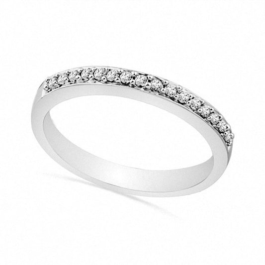 0.10 CT. T.W. Natural Diamond Wedding Band in Solid 10K White Gold