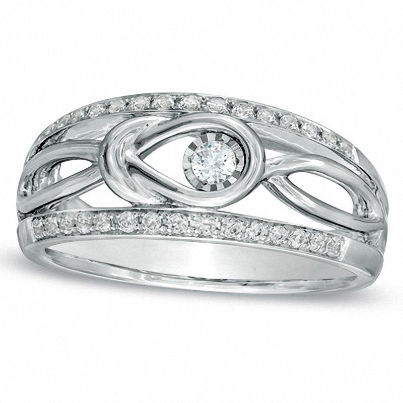 0.25 CT. T.W. Everlon™ Natural Diamond Knot Band in Sterling Silver