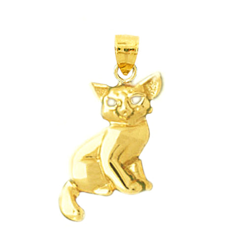 14K Gold 16MM Cat Mini Charm