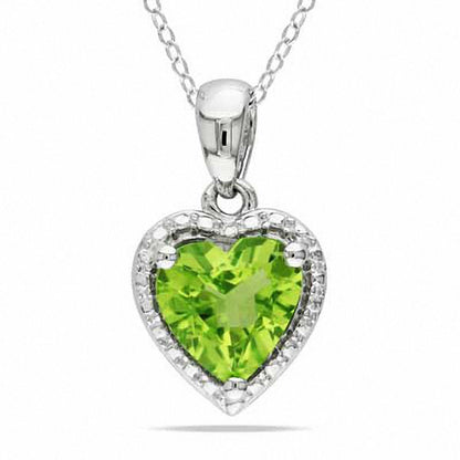 7.0mm Heart-Shaped Peridot Pendant in Sterling Silver