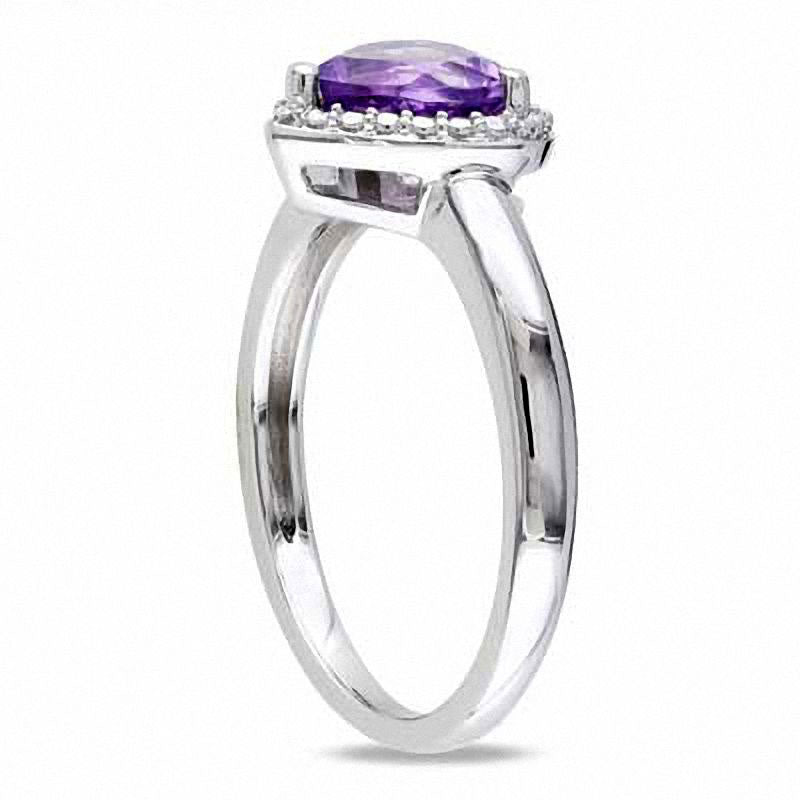 7.0mm Heart-Shaped Amethyst Ring in Sterling Silver