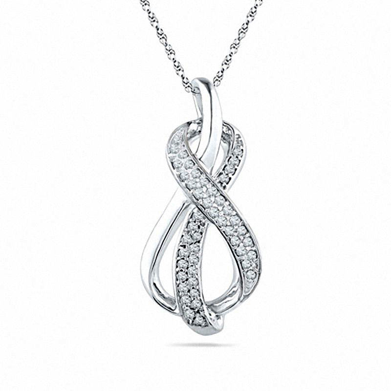 0.2 CT. T.W. Natural Diamond Infinity Loop Pendant in Sterling Silver
