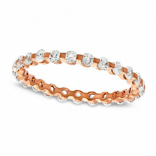 2.0 CT. T.W. Natural Diamond Eternity Wedding Band in Solid 14K Rose Gold