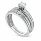 0.20 CT. T.W. Natural Diamond Bridal Engagement Ring Set in Sterling Silver