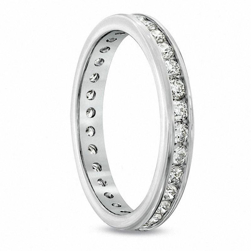 1.0 CT. T.W. Natural Diamond Channel-Set Eternity Wedding Band in Solid 14K White Gold