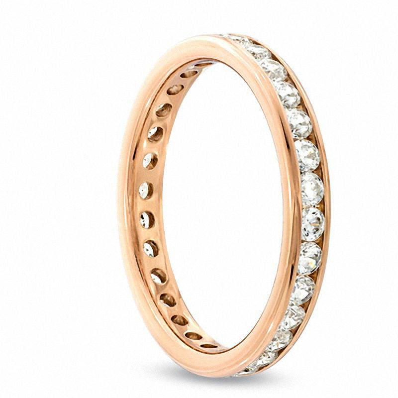 0.75 CT. T.W. Natural Diamond Channel-Set Eternity Wedding Band in Solid 14K Rose Gold