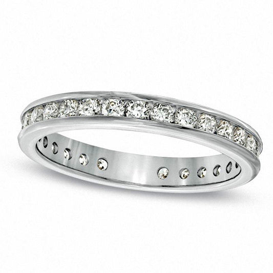 0.75 CT. T.W. Natural Diamond Channel-Set Eternity Wedding Band in Solid 14K White Gold