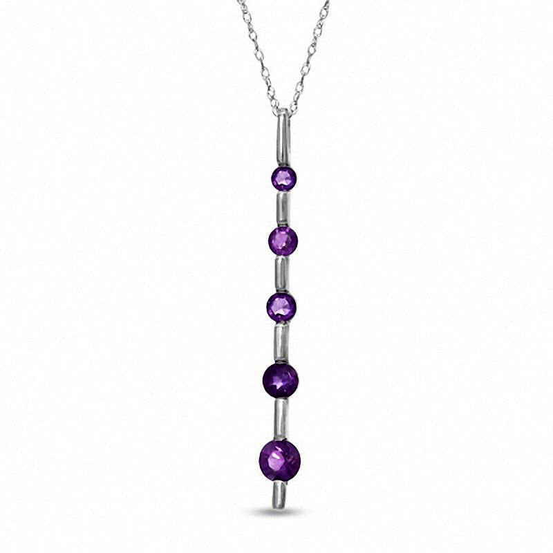Journey Amethyst Pendant in 10K White Gold