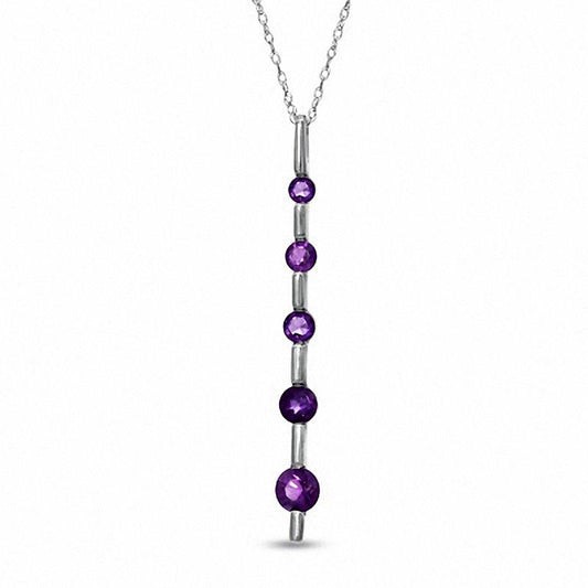 Journey Amethyst Pendant in 10K White Gold