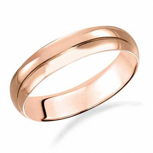 Men's 4.0mm Wedding Band in Solid 14K Rose Gold