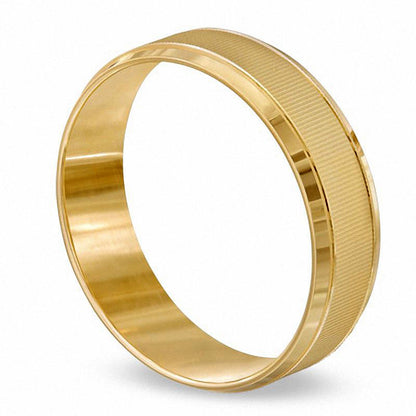 Men's 6.0mm Wedding Band in Solid 10K Yellow Gold