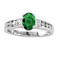 Your Stone Your Story™ Oval Emerald and 0.38 CT. T.W. Natural Diamond Ring in Solid 14K White Gold