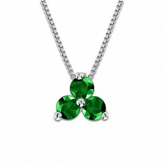 Emerald Pendant in 14K White Gold