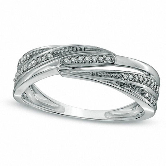 0.10 CT. T.W. Natural Diamond Twist Band in Sterling Silver