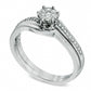 0.10 CT. T.W. Natural Diamond Cluster Bridal Engagement Ring Set in Solid 10K White Gold