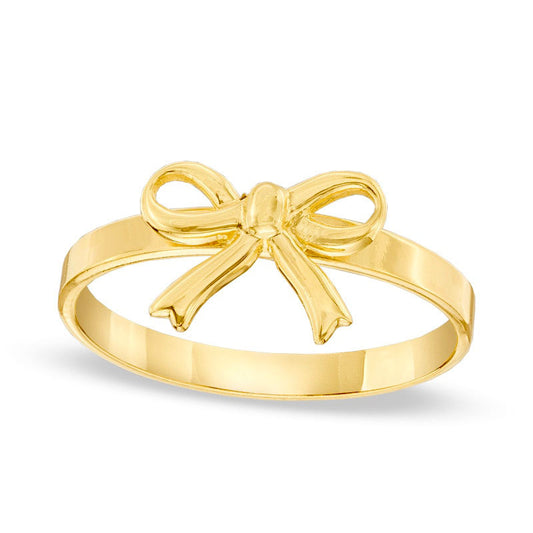 Ladies' Bow Ring in Solid 14K Gold