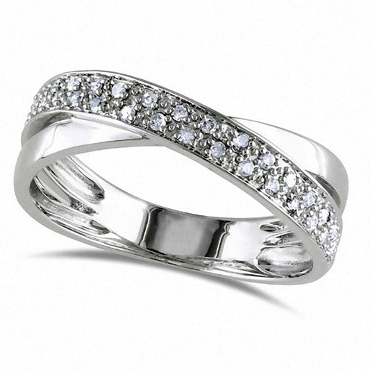 0.17 CT. T.W. Natural Diamond Criss-Cross Band in Sterling Silver