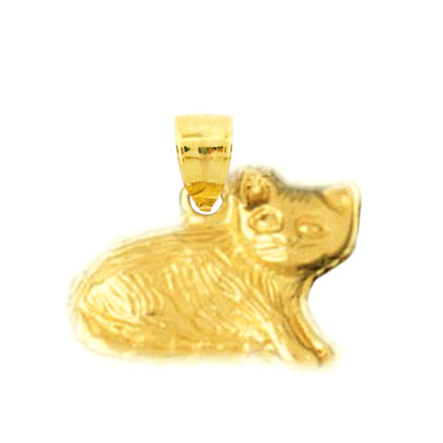 14K Gold 15MM Cat Charm