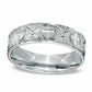 Men's 6.0mm Comfort Fit Cross Wedding Band in Sterling Silver