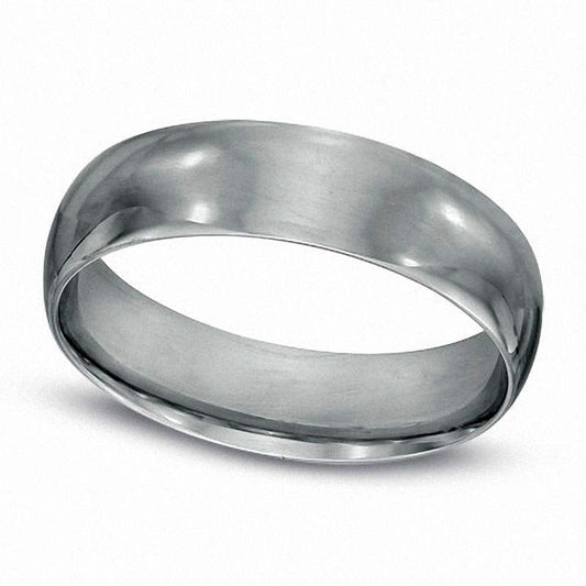 Men's 6.0mm Polished Comfort Fit Wedding Band in Sterling Silver