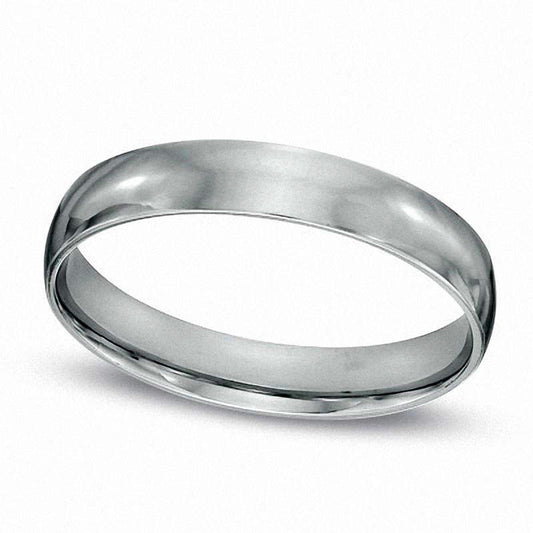 Men's 4.0mm Polished Comfort Fit Wedding Band in Sterling Silver