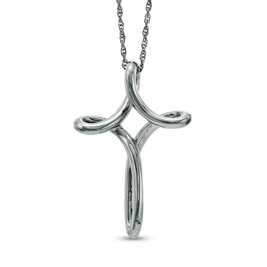 Looped Cross Pendant in Sterling Silver