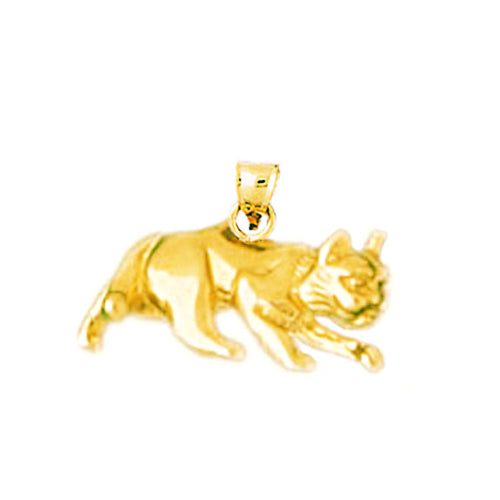 14K Gold Prowling Cat Charm
