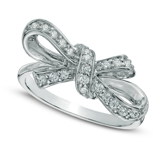 0.25 CT. T.W. Natural Diamond Bow Ring in Sterling Silver