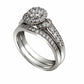 0.75 CT. T.W. Natural Diamond Cluster Antique Vintage-Style Bridal Engagement Ring Set in Solid 10K White Gold