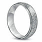 Men's 6.0mm Hammered Wedding Band in Sterling Silver