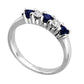 Blue Sapphire and 0.20 CT. T.W. Natural Diamond Five Stone Band in Solid 14K White Gold