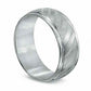 Ladies' 8.0mm Textured Wedding Band in Solid 10K White Gold