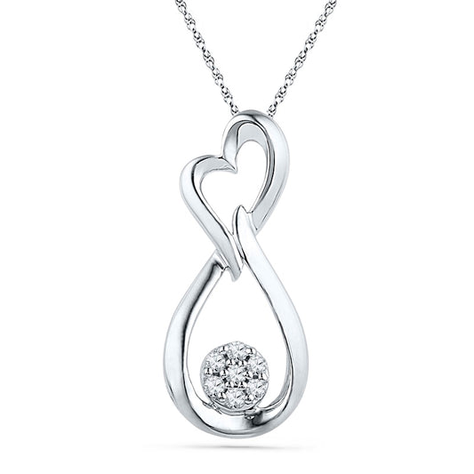 0.13 CT. T.W. Natural Diamond Infinity Heart Pendant in Sterling Silver