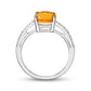 Oval Citrine and Natural Diamond Accent Ring in Sterling Silver