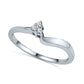0.17 CT. T.W. Natural Diamond Three Stone Slant Bridal Engagement Ring Set in Solid 10K White Gold