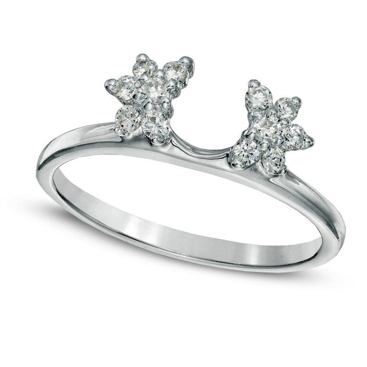 0.25 CT. T.W. Natural Clarity Enhanced Diamond Starburst Solitaire Enhancer in Solid 10K White Gold