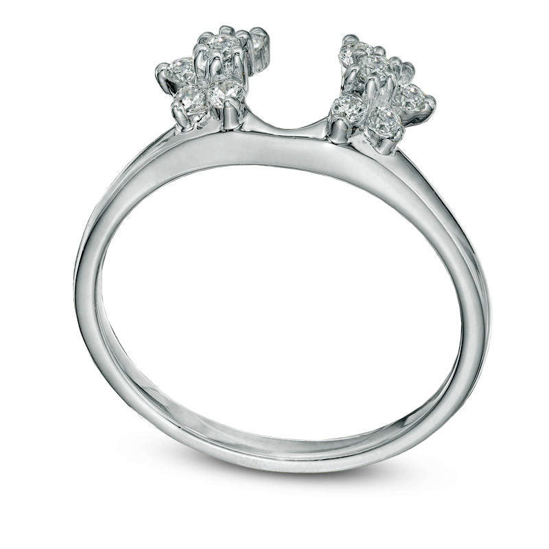 0.25 CT. T.W. Natural Clarity Enhanced Diamond Starburst Solitaire Enhancer in Solid 10K White Gold