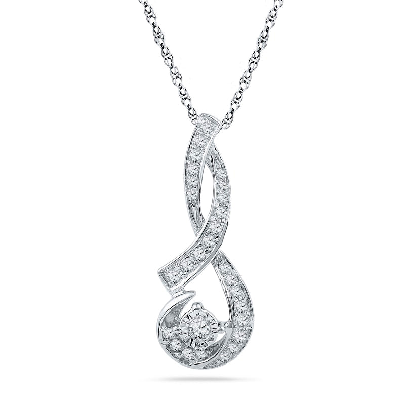0.17 CT. T.W. Natural Diamond Pendant in Sterling Silver